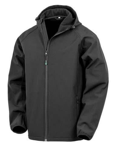 RES-R911M-Mens Recycled 3-Layer Printable Hooded Softshell Jacket